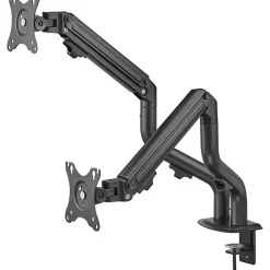 Bras articule double OPLITE MT10 pour 2 ecrans 17-32 pouces Noir mat VESA 75/100 reglable