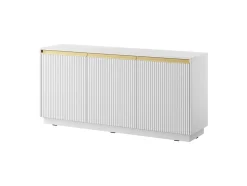 Buffet : 3 Portes, 6 Étagères, Blanc Mat, 153,4 Cm X 71,6 Cm X 39 Cm