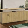 Buffet 180 cm DETROIT XXL 4 portes et tiroirs design industriel