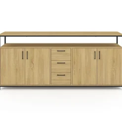 Buffet 180 cm DETROIT XXL 4 portes et tiroirs design industriel