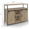 Buffet 100 cm QUEBEC 2 portes grange coulissantes design industriel