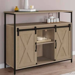 Buffet 100 cm QUEBEC 2 portes grange coulissantes design industriel