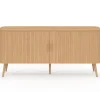 Buffet 160 cm ROMIE XXL effet lattes 2 portes coulissantes