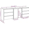 Buffet 3 pcs chêne artisanal bois d'ingénierie vidaXL