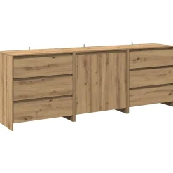 Buffet 3 pcs chêne artisanal bois d'ingénierie vidaXL