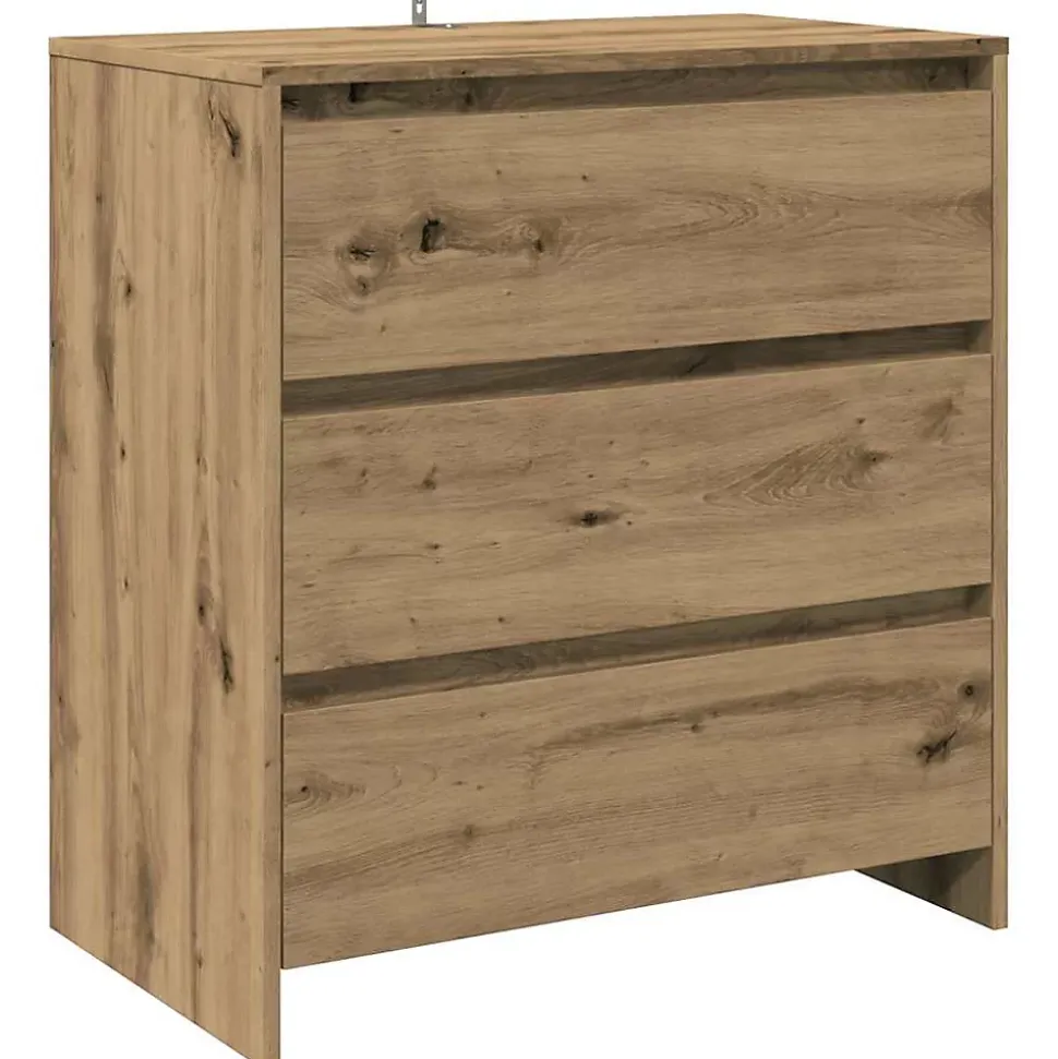 Buffet 3 pcs chêne artisanal bois d'ingénierie vidaXL