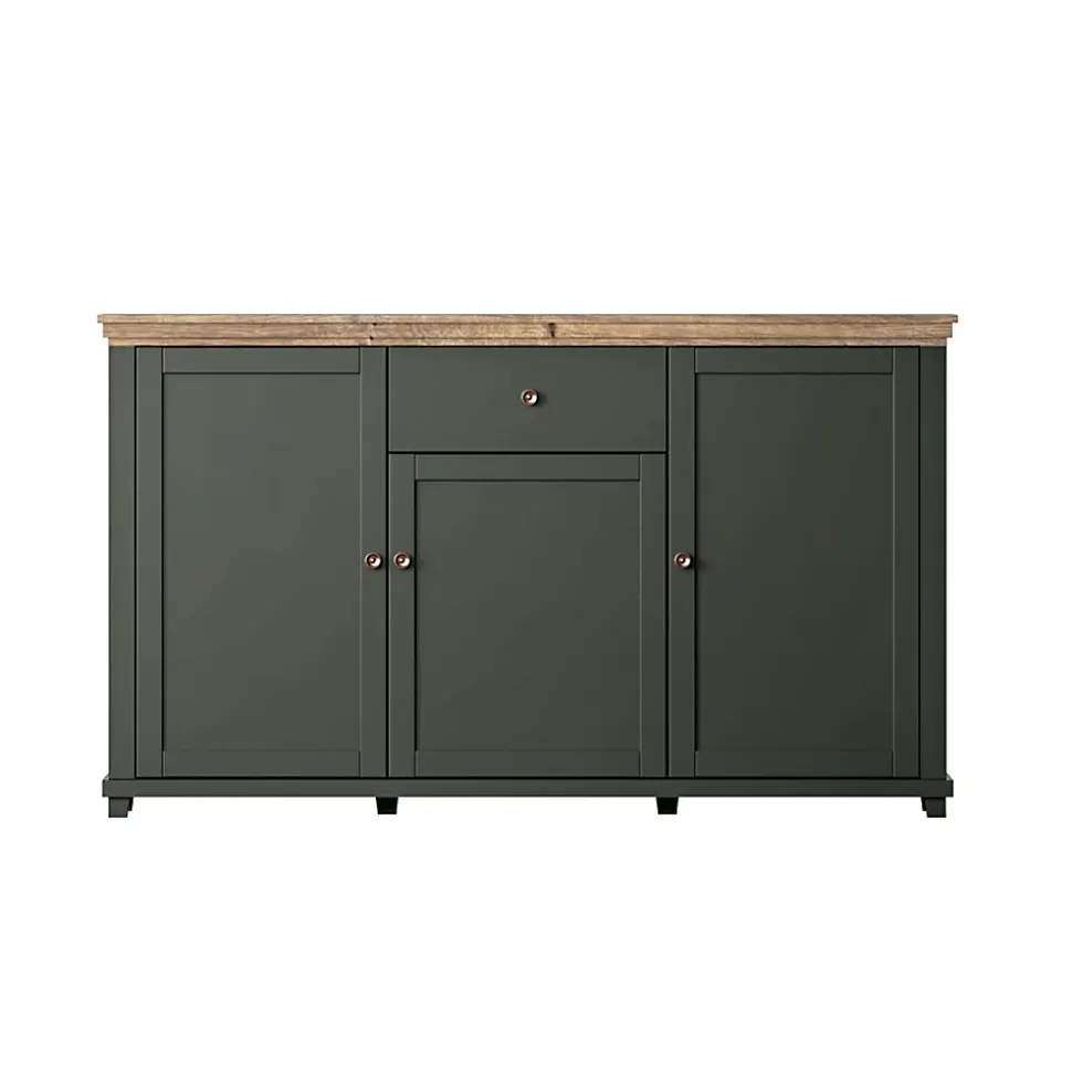 Buffet 3 portes 1 tiroir Martin Vert et Bois