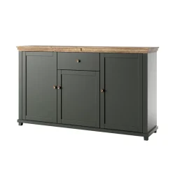 Buffet 3 portes 1 tiroir Martin Vert et Bois