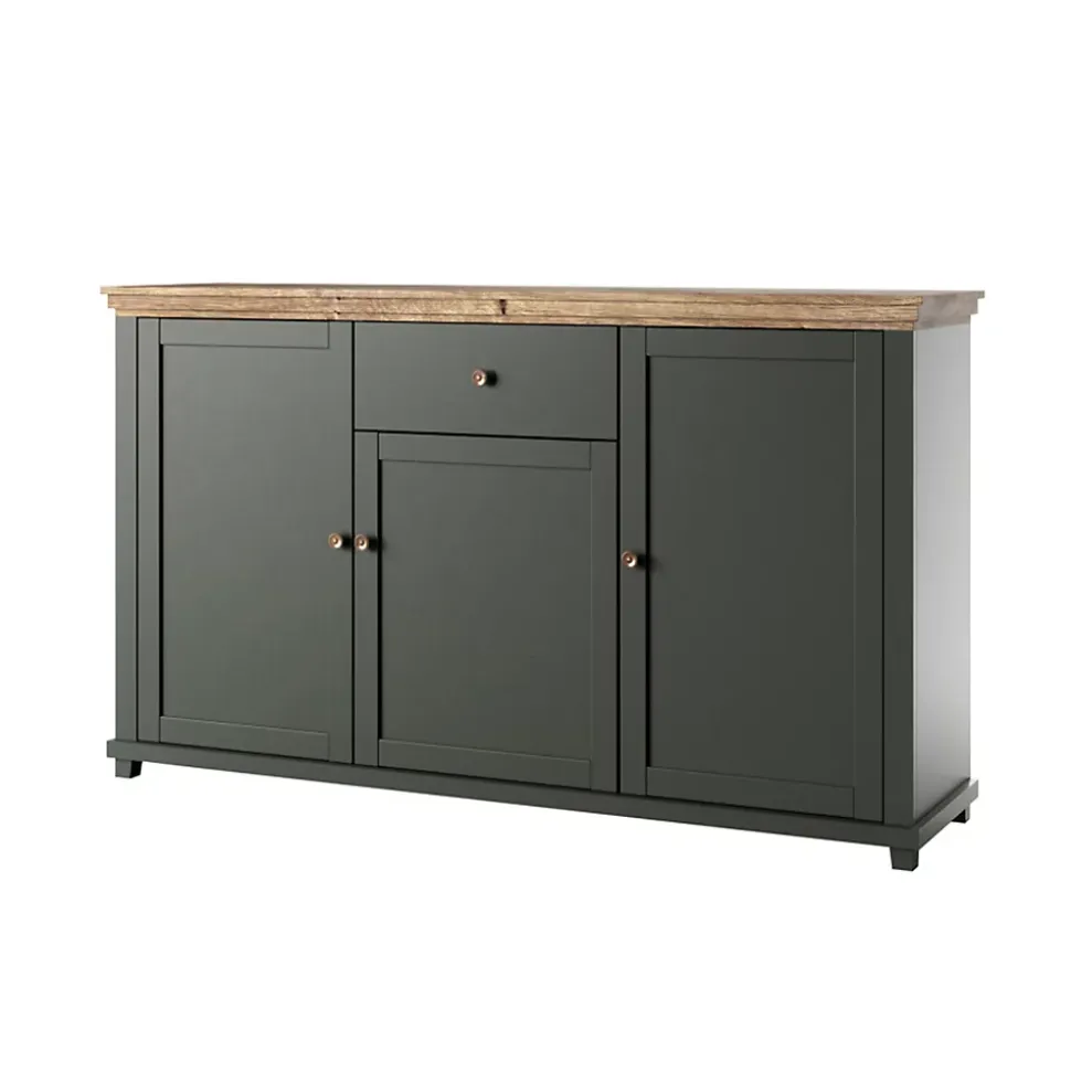 Buffet 3 portes 1 tiroir Martin Vert et Bois