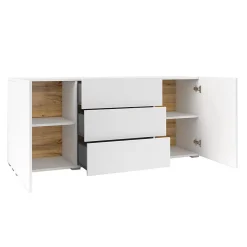 Buffet 2 portes 3 tiroirs Glora Blanc
