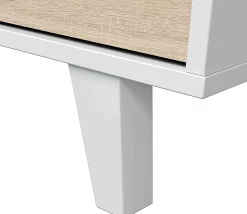Buffet 3 portes 154 x 41 x 75 cm chêne canadian-blanc brillant