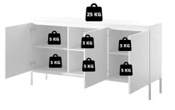 Buffet 3 portes beige 150 cm BEMMI