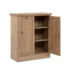Buffet 2 portes et 2 tablettes avec poignées boutons en métal L80 cm - TIMBER