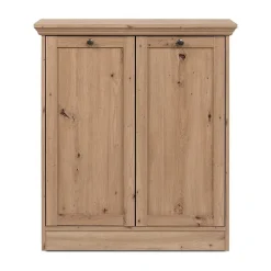 Buffet 2 portes et 2 tablettes avec poignées boutons en métal L80 cm - TIMBER