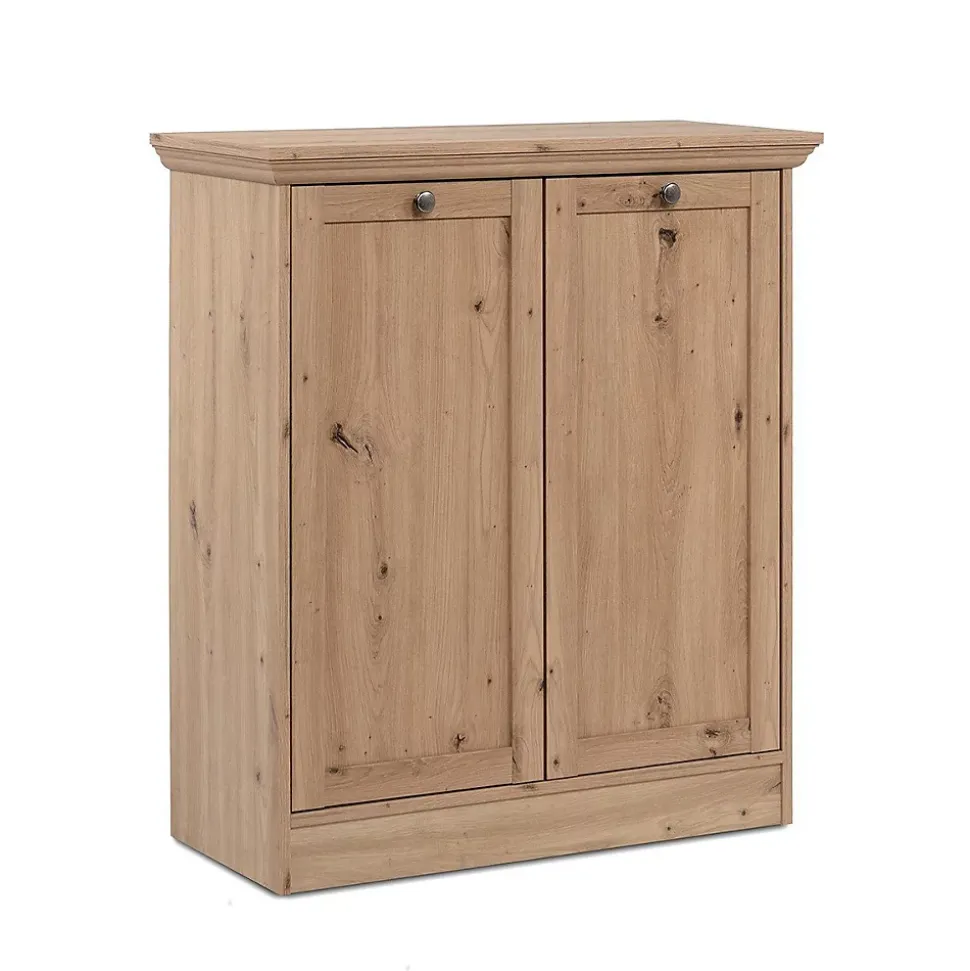 Buffet 2 portes et 2 tablettes avec poignées boutons en métal L80 cm - TIMBER