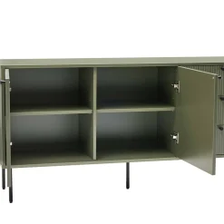 Buffet 2 portes et 3 tiroirs décor mélaminé 150 cm vert olive Oviala