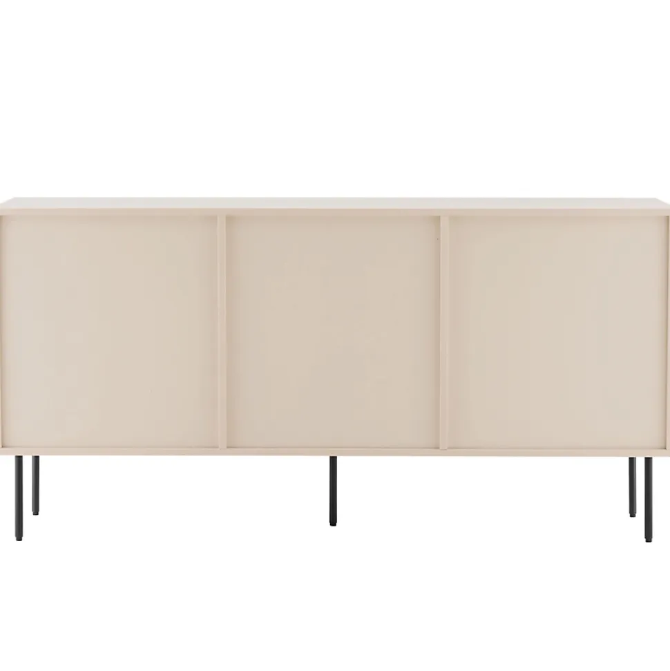 Buffet 2 portes et 3 tiroirs décor mélaminé 150 cm beige Oviala