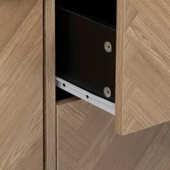 Buffet 2 portes et 3 tiroirs en bois et métal CHEVRONS