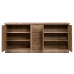 Buffet 4 portes et 4 tiroirs avec poignées en métal L200 cm - TIMBER