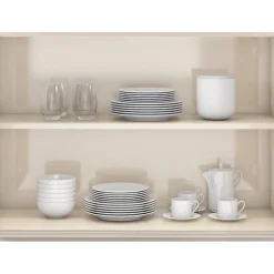 Buffet 4 Portes Miel et Blanc Ecru 4 NIches L 180 H 80.5 P 35.7 cm - L 180 x l 35.7 x H 80.5 cm