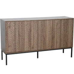 Buffet 3 portes moderne rectangulaire L147 cm bois foncé Oviala