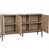 Buffet 3 portes moderne rectangulaire L147 cm bois clair Oviala