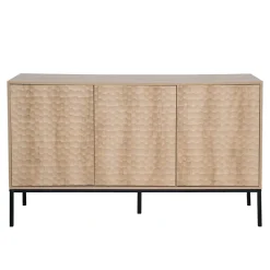 Buffet 3 portes moderne rectangulaire L147 cm bois clair Oviala