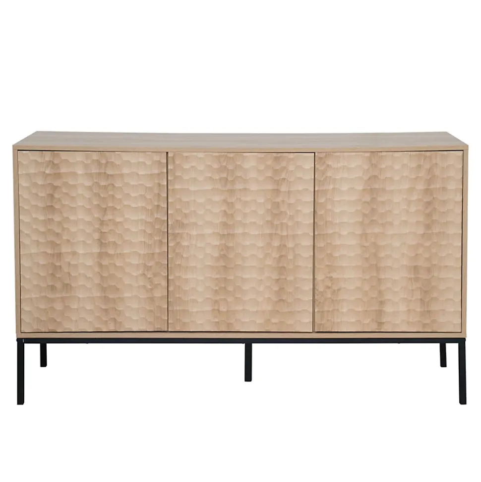 Buffet 3 portes moderne rectangulaire L147 cm bois clair Oviala
