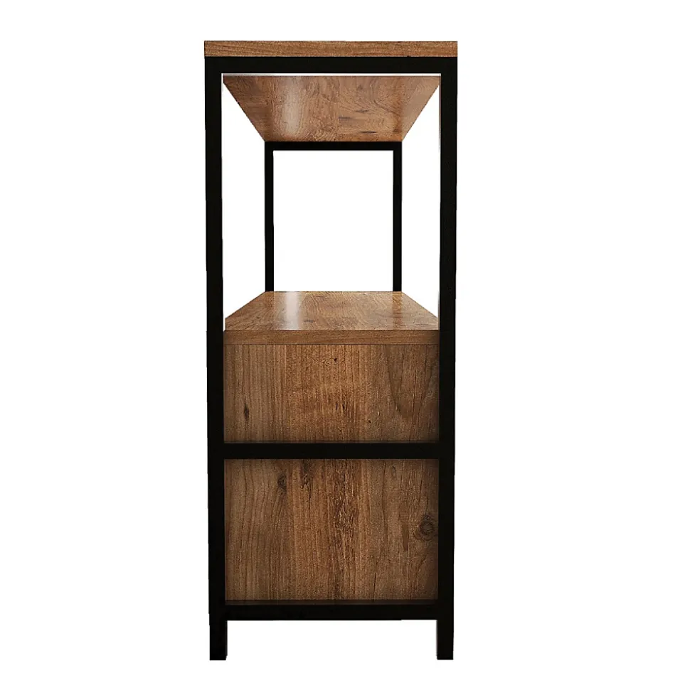 Buffet 3 portes style industriel bois-noir - DRAGOR