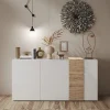 Buffet 3 portes VENUS blanc laqué brillant/Kadiz 181 cm