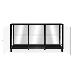 Buffet 3 portes vitrées et 3 étagères en verre L160cm - ALBI
