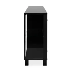 Buffet 3 portes vitrées et 3 étagères en verre L160cm - ALBI