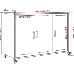 Buffet anthracite 100,5x39x72 cm acier vidaXL