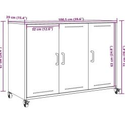 Buffet anthracite 100,5x39x72 cm acier vidaXL