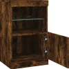 Buffet avec lumières LED chêne fumé 41x37x67 cm vidaXL
