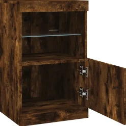 Buffet avec lumières LED chêne fumé 41x37x67 cm vidaXL