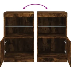 Buffet avec lumières LED chêne fumé 41x37x67 cm vidaXL