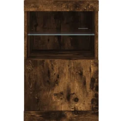 Buffet avec lumières LED chêne fumé 41x37x67 cm vidaXL