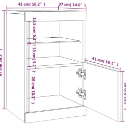 Buffet avec lumières LED chêne fumé 41x37x67 cm vidaXL