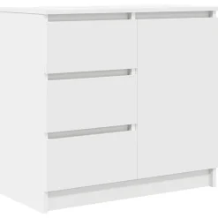 Buffet avec tiroir blanc 71x35x65 cm bois d'ingénierie vidaXL