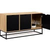 Buffet bas 113 cm BOSTON 3 portes noires design industriel