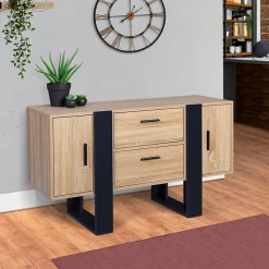 Buffet bas 105 cm PHOENIX bois et noir