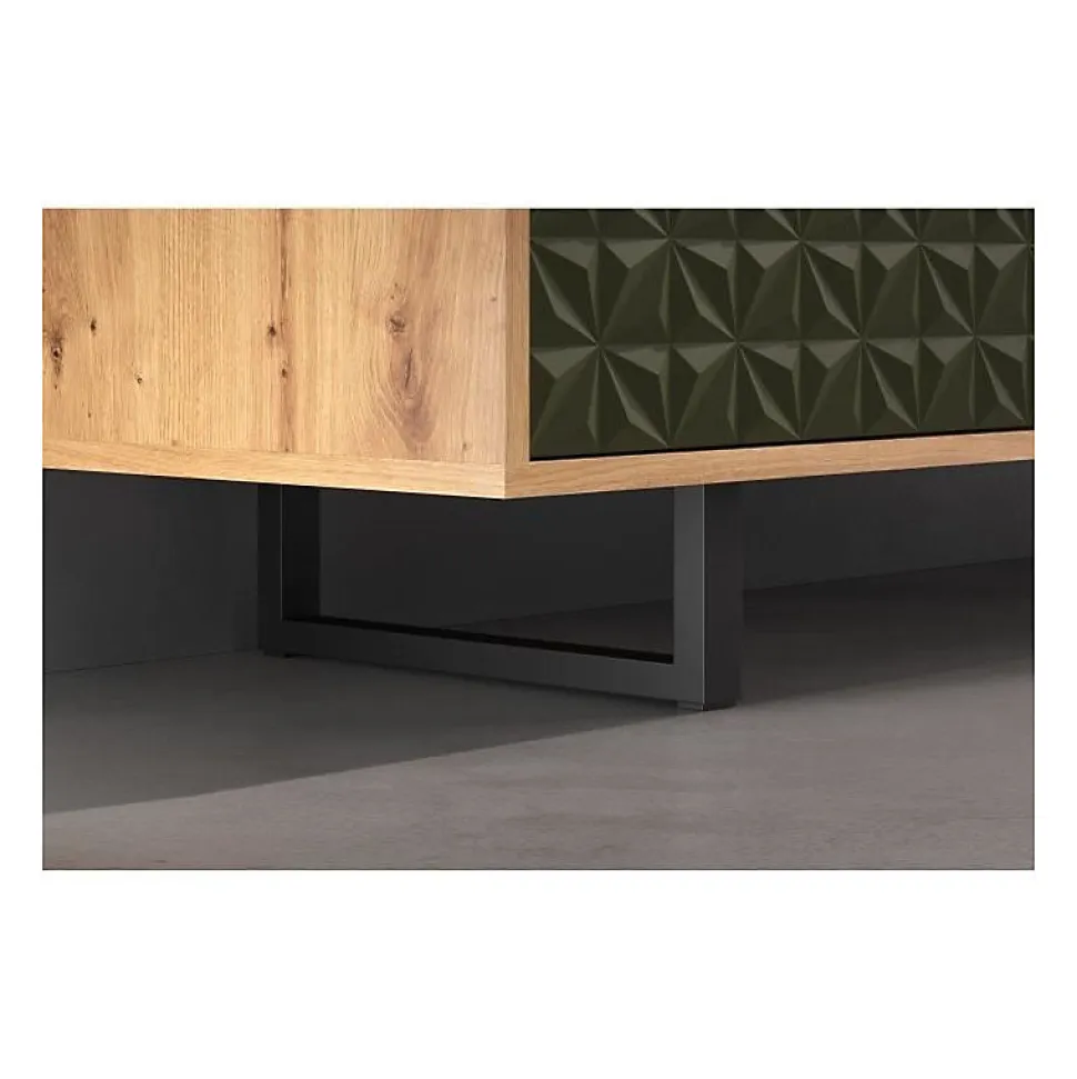 Buffet bas - SENTRA - Vert foncé - 2 portes, 3 tiroirs - 124 x 40 x 136 cm - TRENDTEAM