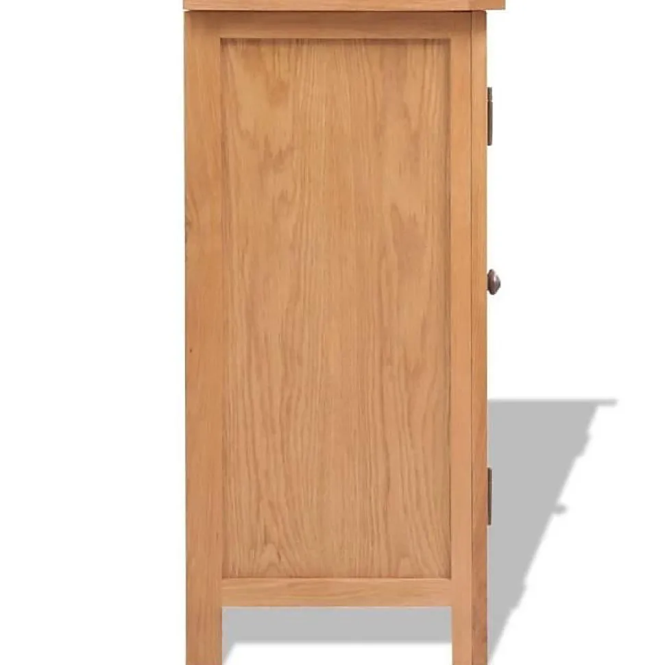 Buffet bas - VIDAXL - Bois de chêne massif - 2 portes - Style scandinave et moderne