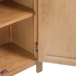 Buffet bas - VIDAXL - Bois de chêne massif - 2 portes - Style scandinave et moderne
