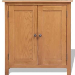 Buffet bas - VIDAXL - Bois de chêne massif - 2 portes - Style scandinave et moderne