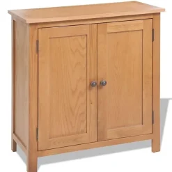 Buffet bas - VIDAXL - Bois de chêne massif - 2 portes - Style scandinave et moderne