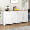 Buffet Bas Scandinave 3 Tiroirs et 4 Portes Blanc