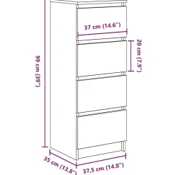 Buffet blanc 37,5x35x99 cm bois d'ingénierie vidaXL