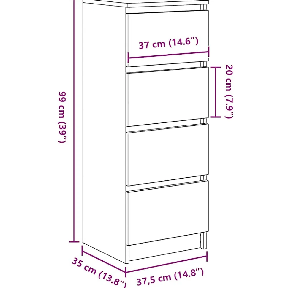 Buffet blanc 37,5x35x99 cm bois d'ingénierie vidaXL